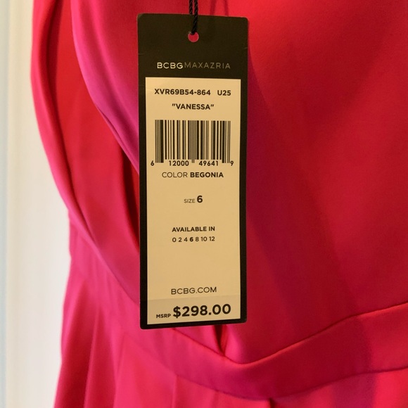 BCBGMAXAZRIA One-Shoulder Cascade Ruffle Dress - Picture 4 of 5